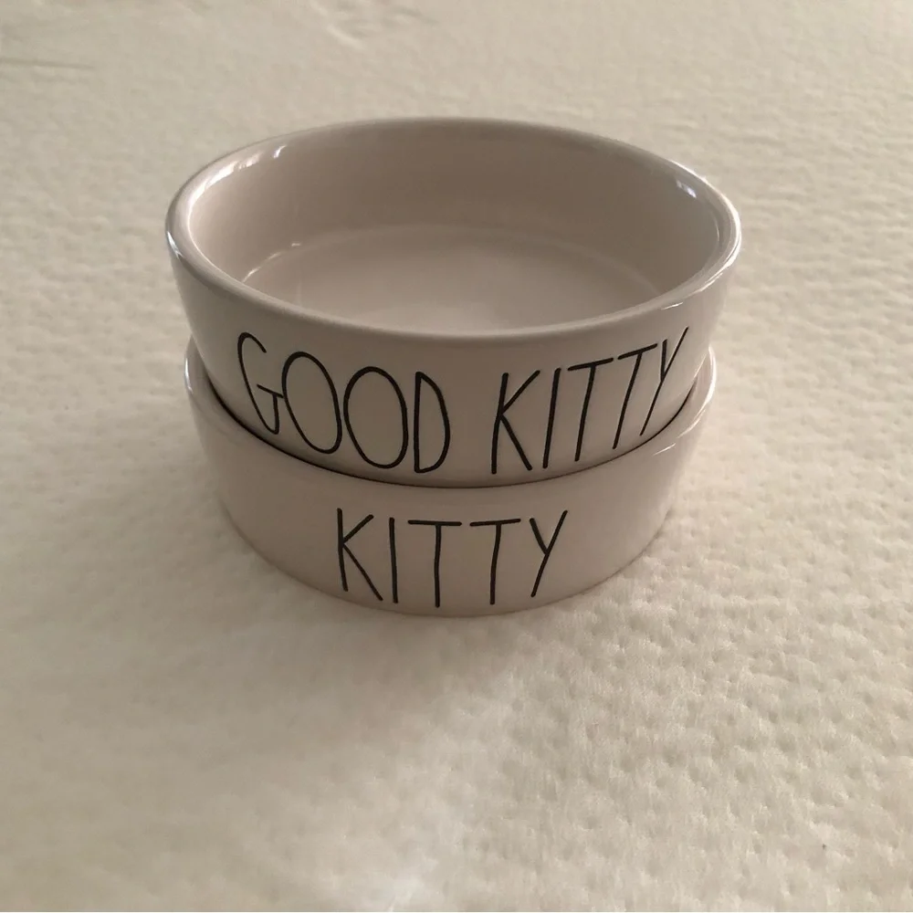 Rae Dunn Pet Bowls  Good for cat or small dog (X2)